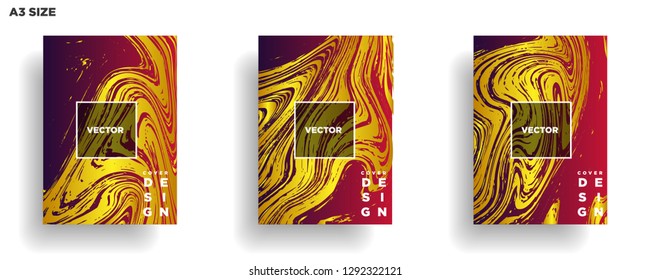Mixture of acrylic paints. Liquid marble texture. Fluid art. Applicable for design cover, presentation, invitation, flyer, annual report, poster, desing packaging. Modern artwork - Vector