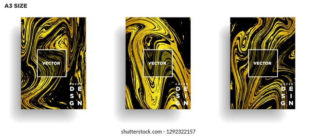 Mixture of acrylic paints. Liquid marble texture. Fluid art. Applicable for design cover, presentation, invitation, flyer, annual report, poster, desing packaging. Modern artwork - Vector