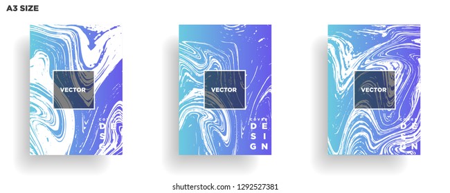 Mixture of acrylic paints. Liquid marble texture. Fluid art. Applicable for design cover, presentation, invitation, flyer, annual report, poster, desing packaging. Modern artwork - Vector