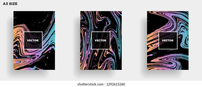 Mixture of acrylic paints. Liquid marble texture. Fluid art. Applicable for design cover, presentation, invitation, flyer, annual report, poster, desing packaging. Modern artwork - Vector