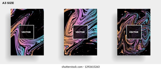 Mixture of acrylic paints. Liquid marble texture. Fluid art. Applicable for design cover, presentation, invitation, flyer, annual report, poster, desing packaging. Modern artwork - Vector