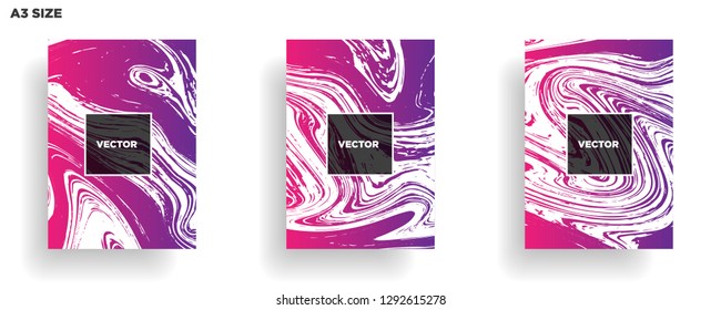 Mixture of acrylic paints. Liquid marble texture. Fluid art. Applicable for design cover, presentation, invitation, flyer, annual report, poster, desing packaging. Modern artwork - Vector