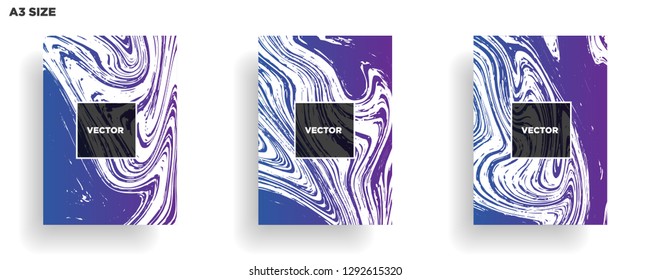 Mixture of acrylic paints. Liquid marble texture. Fluid art. Applicable for design cover, presentation, invitation, flyer, annual report, poster, desing packaging. Modern artwork - Vector