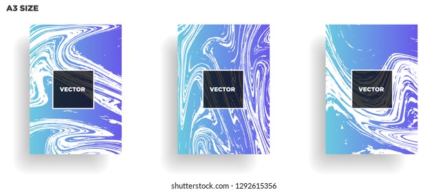 Mixture of acrylic paints. Liquid marble texture. Fluid art. Applicable for design cover, presentation, invitation, flyer, annual report, poster, desing packaging. Modern artwork - Vector