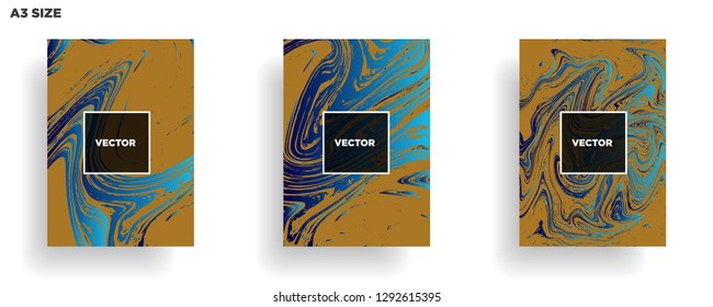 Mixture of acrylic paints. Liquid marble texture. Fluid art. Applicable for design cover, presentation, invitation, flyer, annual report, poster, desing packaging. Modern artwork - Vector