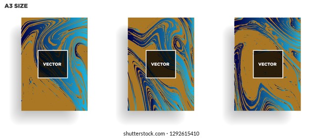 Mixture of acrylic paints. Liquid marble texture. Fluid art. Applicable for design cover, presentation, invitation, flyer, annual report, poster, desing packaging. Modern artwork - Vector