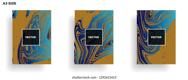 Mixture of acrylic paints. Liquid marble texture. Fluid art. Applicable for design cover, presentation, invitation, flyer, annual report, poster, desing packaging. Modern artwork - Vector