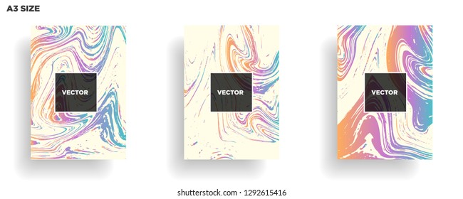 Mixture of acrylic paints. Liquid marble texture. Fluid art. Applicable for design cover, presentation, invitation, flyer, annual report, poster, desing packaging. Modern artwork - Vector