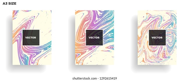 Mixture of acrylic paints. Liquid marble texture. Fluid art. Applicable for design cover, presentation, invitation, flyer, annual report, poster, desing packaging. Modern artwork - Vector