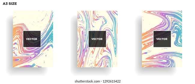 Mixture of acrylic paints. Liquid marble texture. Fluid art. Applicable for design cover, presentation, invitation, flyer, annual report, poster, desing packaging. Modern artwork - Vector