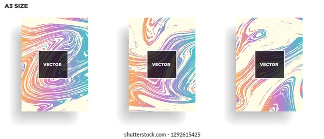 Mixture of acrylic paints. Liquid marble texture. Fluid art. Applicable for design cover, presentation, invitation, flyer, annual report, poster, desing packaging. Modern artwork - Vector