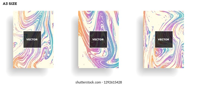 Mixture of acrylic paints. Liquid marble texture. Fluid art. Applicable for design cover, presentation, invitation, flyer, annual report, poster, desing packaging. Modern artwork - Vector