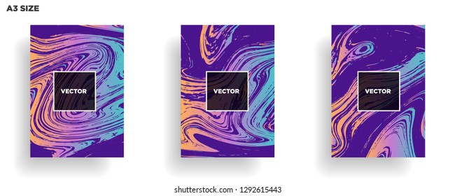 Mixture of acrylic paints. Liquid marble texture. Fluid art. Applicable for design cover, presentation, invitation, flyer, annual report, poster, desing packaging. Modern artwork - Vector