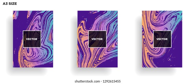 Mixture of acrylic paints. Liquid marble texture. Fluid art. Applicable for design cover, presentation, invitation, flyer, annual report, poster, desing packaging. Modern artwork - Vector