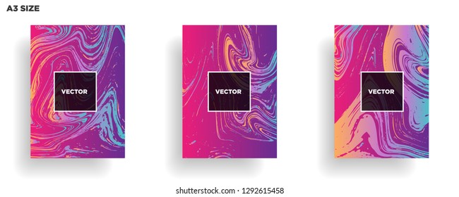 Mixture of acrylic paints. Liquid marble texture. Fluid art. Applicable for design cover, presentation, invitation, flyer, annual report, poster, desing packaging. Modern artwork - Vector