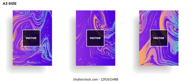 Mixture of acrylic paints. Liquid marble texture. Fluid art. Applicable for design cover, presentation, invitation, flyer, annual report, poster, desing packaging. Modern artwork - Vector
