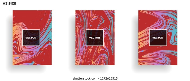 Mixture of acrylic paints. Liquid marble texture. Fluid art. Applicable for design cover, presentation, invitation, flyer, annual report, poster, desing packaging. Modern artwork - Vector