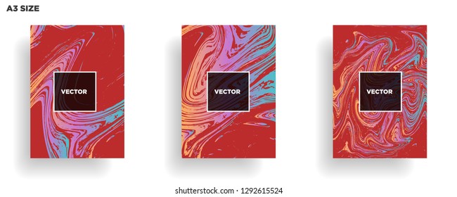 Mixture of acrylic paints. Liquid marble texture. Fluid art. Applicable for design cover, presentation, invitation, flyer, annual report, poster, desing packaging. Modern artwork - Vector