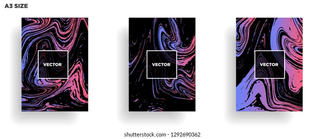 Mixture of acrylic paints. Liquid marble texture. Fluid art. Applicable for design cover, presentation, invitation, flyer, annual report, poster, desing packaging. Modern artwork - Vector