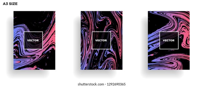 Mixture of acrylic paints. Liquid marble texture. Fluid art. Applicable for design cover, presentation, invitation, flyer, annual report, poster, desing packaging. Modern artwork - Vector