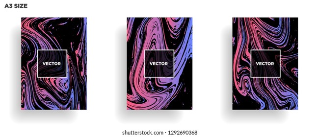 Mixture of acrylic paints. Liquid marble texture. Fluid art. Applicable for design cover, presentation, invitation, flyer, annual report, poster, desing packaging. Modern artwork - Vector