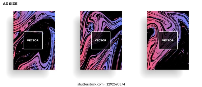 Mixture of acrylic paints. Liquid marble texture. Fluid art. Applicable for design cover, presentation, invitation, flyer, annual report, poster, desing packaging. Modern artwork - Vector