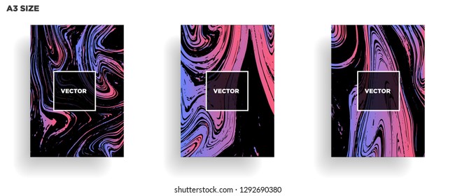 Mixture of acrylic paints. Liquid marble texture. Fluid art. Applicable for design cover, presentation, invitation, flyer, annual report, poster, desing packaging. Modern artwork - Vector