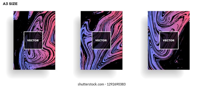 Mixture of acrylic paints. Liquid marble texture. Fluid art. Applicable for design cover, presentation, invitation, flyer, annual report, poster, desing packaging. Modern artwork - Vector