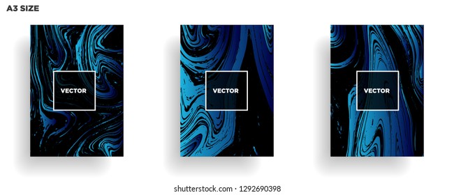 Mixture of acrylic paints. Liquid marble texture. Fluid art. Applicable for design cover, presentation, invitation, flyer, annual report, poster, desing packaging. Modern artwork - Vector