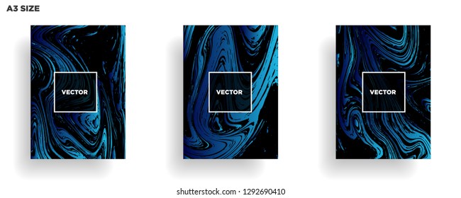 Mixture of acrylic paints. Liquid marble texture. Fluid art. Applicable for design cover, presentation, invitation, flyer, annual report, poster, desing packaging. Modern artwork - Vector