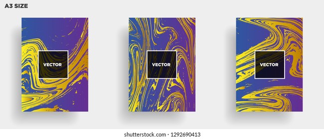 Mixture of acrylic paints. Liquid marble texture. Fluid art. Applicable for design cover, presentation, invitation, flyer, annual report, poster, desing packaging. Modern artwork - Vector