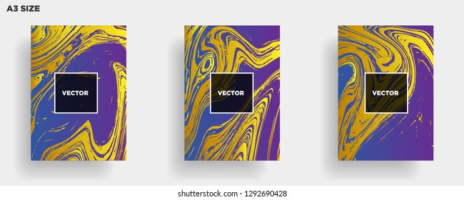 Mixture of acrylic paints. Liquid marble texture. Fluid art. Applicable for design cover, presentation, invitation, flyer, annual report, poster, desing packaging. Modern artwork - Vector