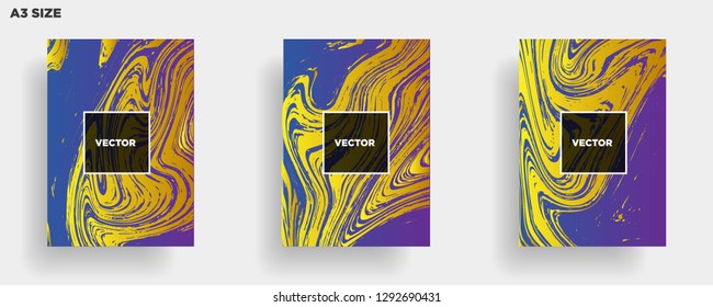 Mixture of acrylic paints. Liquid marble texture. Fluid art. Applicable for design cover, presentation, invitation, flyer, annual report, poster, desing packaging. Modern artwork - Vector
