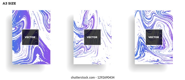 Mixture of acrylic paints. Liquid marble texture. Fluid art. Applicable for design cover, presentation, invitation, flyer, annual report, poster, desing packaging. Modern artwork - Vector
