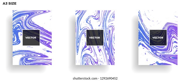 Mixture of acrylic paints. Liquid marble texture. Fluid art. Applicable for design cover, presentation, invitation, flyer, annual report, poster, desing packaging. Modern artwork - Vector