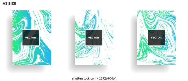 Mixture of acrylic paints. Liquid marble texture. Fluid art. Applicable for design cover, presentation, invitation, flyer, annual report, poster, desing packaging. Modern artwork - Vector
