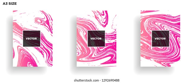 Mixture of acrylic paints. Liquid marble texture. Fluid art. Applicable for design cover, presentation, invitation, flyer, annual report, poster, desing packaging. Modern artwork - Vector