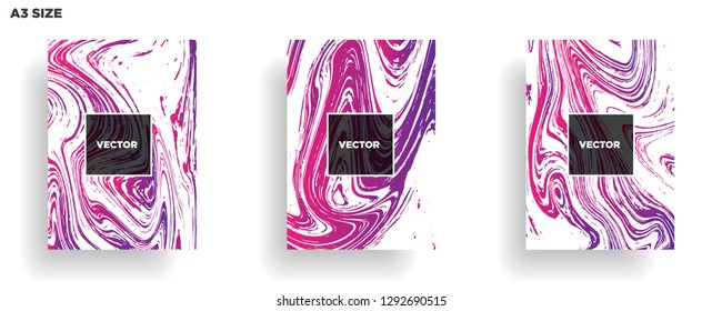Mixture of acrylic paints. Liquid marble texture. Fluid art. Applicable for design cover, presentation, invitation, flyer, annual report, poster, desing packaging. Modern artwork - Vector