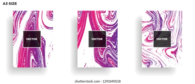 Mixture of acrylic paints. Liquid marble texture. Fluid art. Applicable for design cover, presentation, invitation, flyer, annual report, poster, desing packaging. Modern artwork - Vector