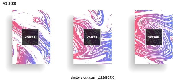 Mixture of acrylic paints. Liquid marble texture. Fluid art. Applicable for design cover, presentation, invitation, flyer, annual report, poster, desing packaging. Modern artwork - Vector