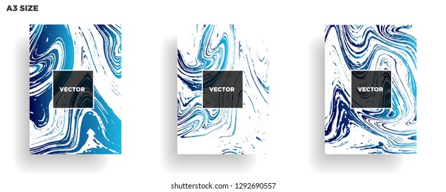 Mixture of acrylic paints. Liquid marble texture. Fluid art. Applicable for design cover, presentation, invitation, flyer, annual report, poster, desing packaging. Modern artwork - Vector