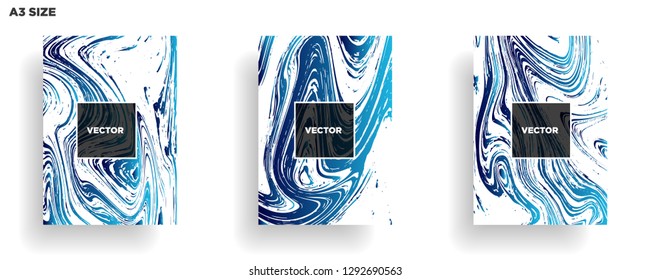 Mixture of acrylic paints. Liquid marble texture. Fluid art. Applicable for design cover, presentation, invitation, flyer, annual report, poster, desing packaging. Modern artwork - Vector