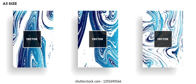 Mixture of acrylic paints. Liquid marble texture. Fluid art. Applicable for design cover, presentation, invitation, flyer, annual report, poster, desing packaging. Modern artwork - Vector