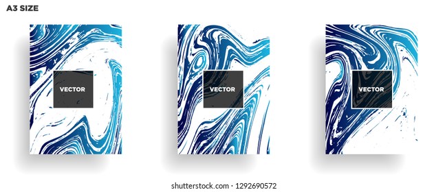 Mixture of acrylic paints. Liquid marble texture. Fluid art. Applicable for design cover, presentation, invitation, flyer, annual report, poster, desing packaging. Modern artwork - Vector
