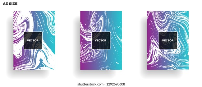 Mixture of acrylic paints. Liquid marble texture. Fluid art. Applicable for design cover, presentation, invitation, flyer, annual report, poster, desing packaging. Modern artwork - Vector
