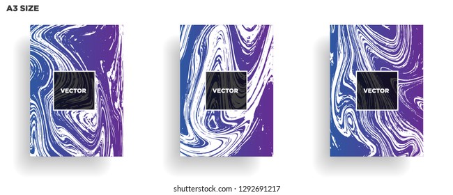 Mixture of acrylic paints. Liquid marble texture. Fluid art. Applicable for design cover, presentation, invitation, flyer, annual report, poster, desing packaging. Modern artwork - Vector