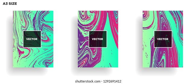 Mixture of acrylic paints. Liquid marble texture. Fluid art. Applicable for design cover, presentation, invitation, flyer, annual report, poster, desing packaging. Modern artwork - Vector