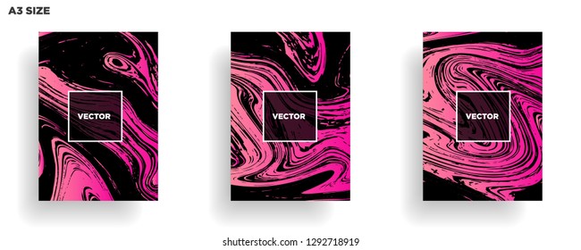 Mixture of acrylic paints. Liquid marble texture. Fluid art. Applicable for design cover, presentation, invitation, flyer, annual report, poster, desing packaging. Modern artwork - Vector