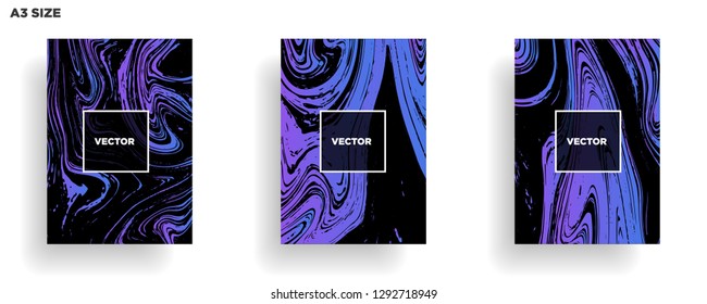 Mixture of acrylic paints. Liquid marble texture. Fluid art. Applicable for design cover, presentation, invitation, flyer, annual report, poster, desing packaging. Modern artwork - Vector