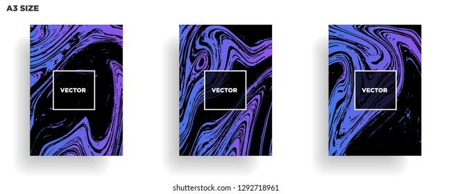 Mixture of acrylic paints. Liquid marble texture. Fluid art. Applicable for design cover, presentation, invitation, flyer, annual report, poster, desing packaging. Modern artwork - Vector